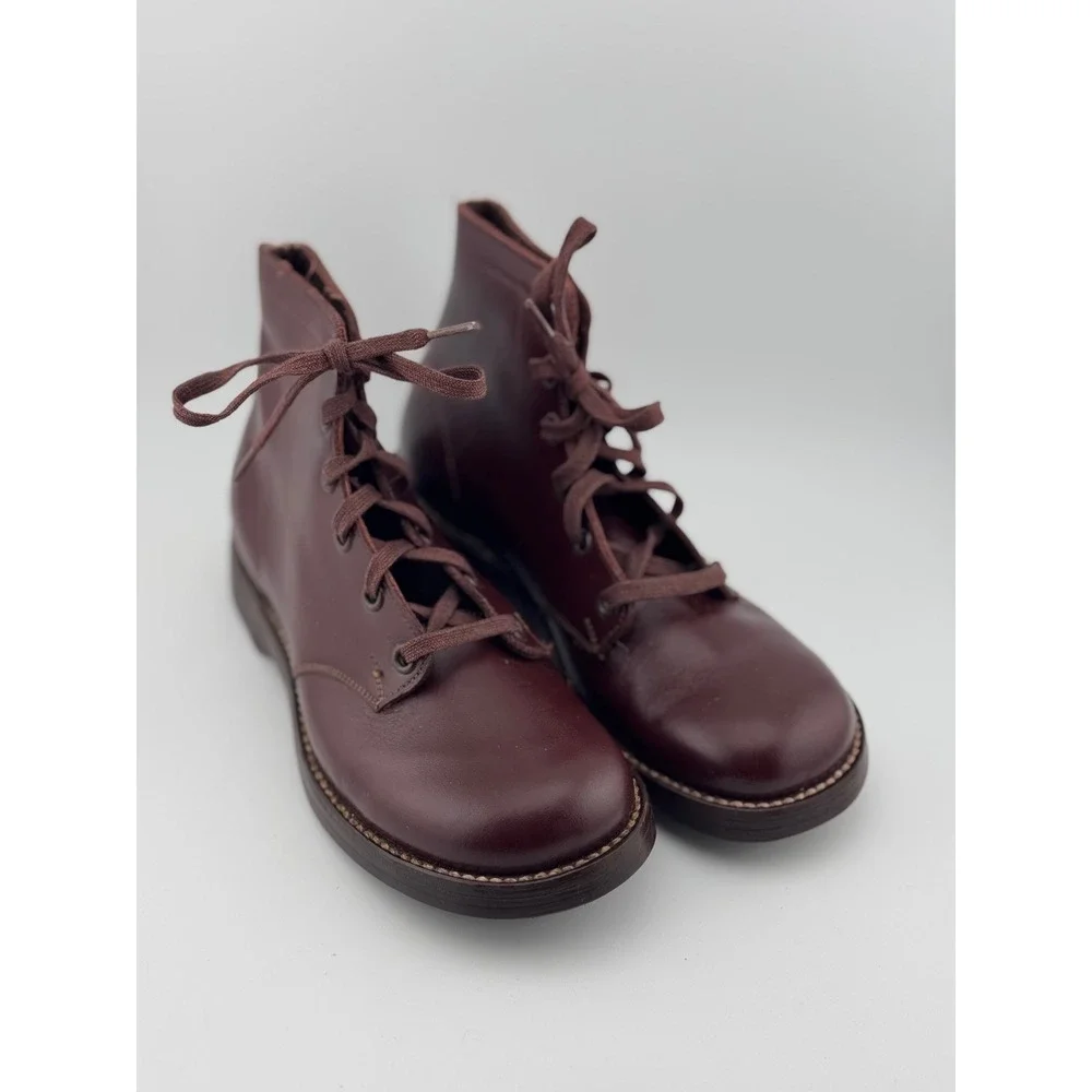 Vintage Peter Diamond Ferndale‎ Kids Lace Up Leather Burgundy Boots